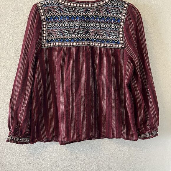 Lulumari Womens Peasant Top Small Embroidered Jeweled Boho Hippie Fairy Festival - Picture 14 of 16